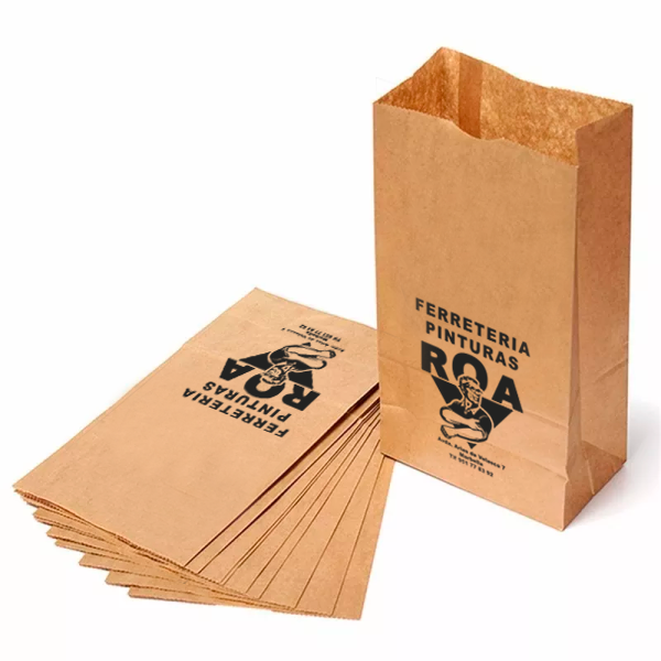 Sobres de papel con fondo cuadrado o sobres americanos impresos a una tinta, bolsa de papel kraft marrón personalizada.